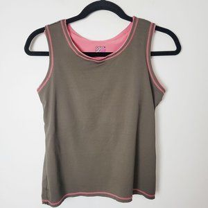 Title Nine Brown Nylon Blend Athletic Fitted Tank Top Size S